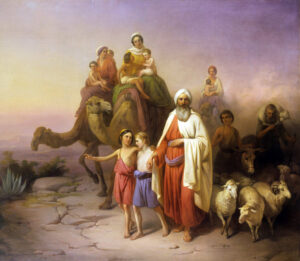 Painting of Abraham's journey from Ur to Canaan
